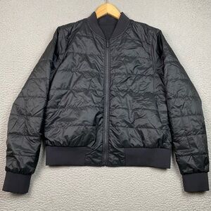 Lululemon Bomber Jacket Women's Size 12 Black Reversible Full Zip Puffer EUC
